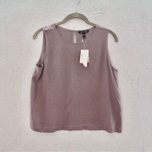 Eileen Fisher NWT women silk georgette Crepe Luna blouse sleeveless tank top XS